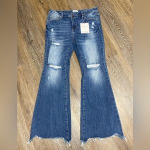 Special A NEW distressed flare jeans